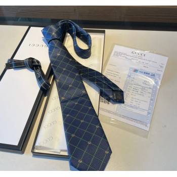 Gucci Silk Tie with GG Web Blue/Green 2023 1122 (XMN-231122020)
