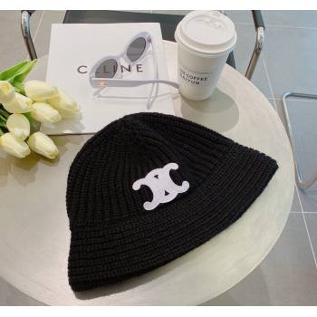 Celine Triomphe Knit Hat Black 2023 1123 (MAO-231123077)