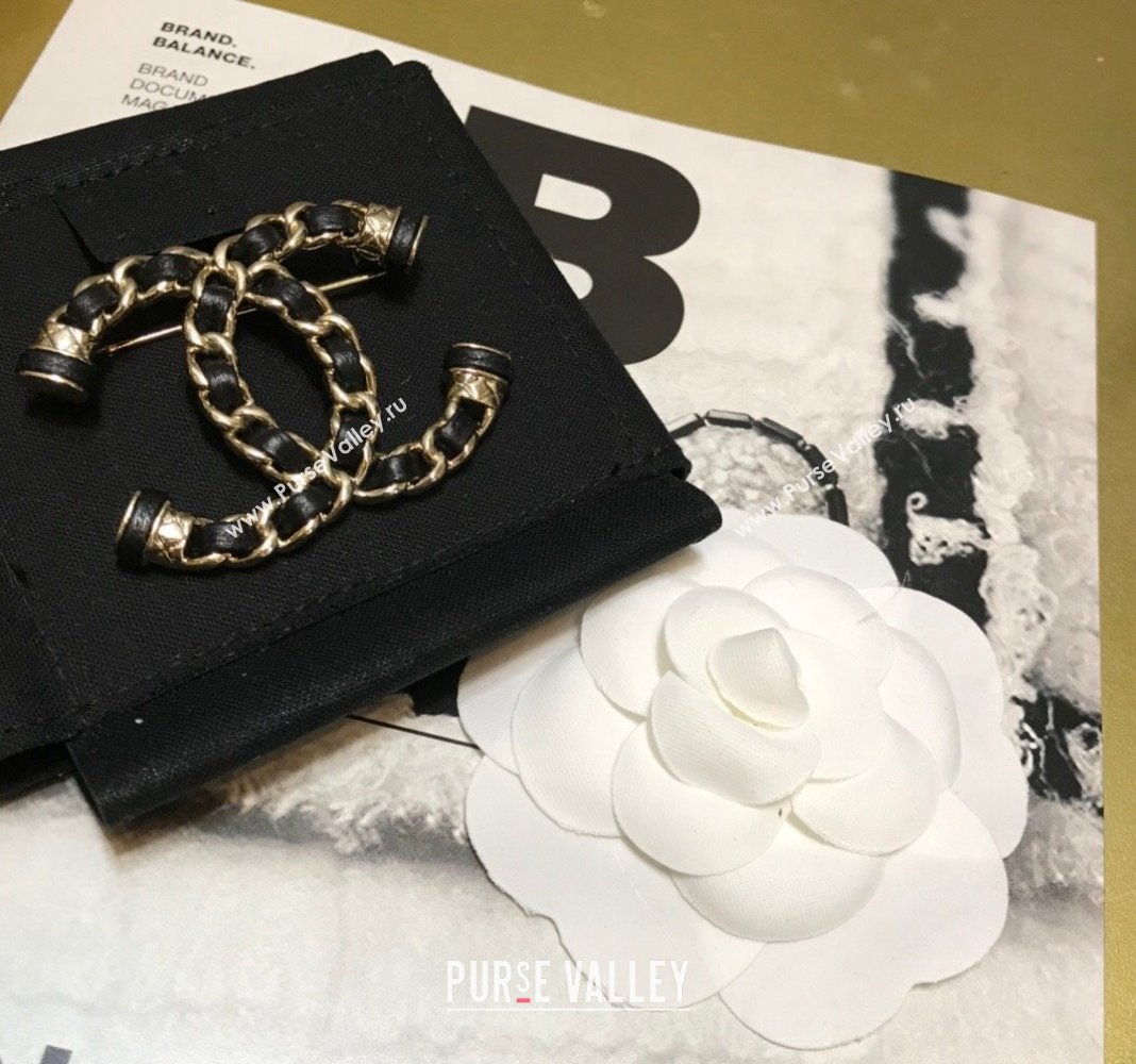 Chanel Chain and Leather CC Brooch 2023 1222 (YF-231222140)