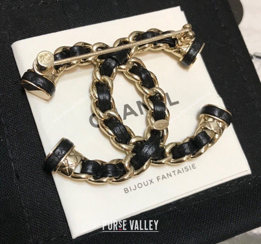 Chanel Chain and Leather CC Brooch 2023 1222 (YF-231222140)