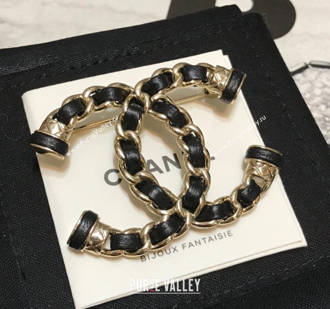 Chanel Chain and Leather CC Brooch 2023 1222 (YF-231222140)