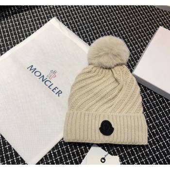 Moncler Knit Hat Light Beige 2023 ML122202 (YF-231222014)