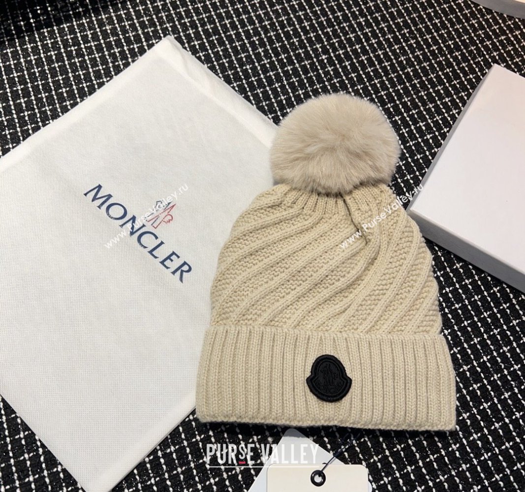 Moncler Knit Hat Light Beige 2023 ML122202 (YF-231222014)