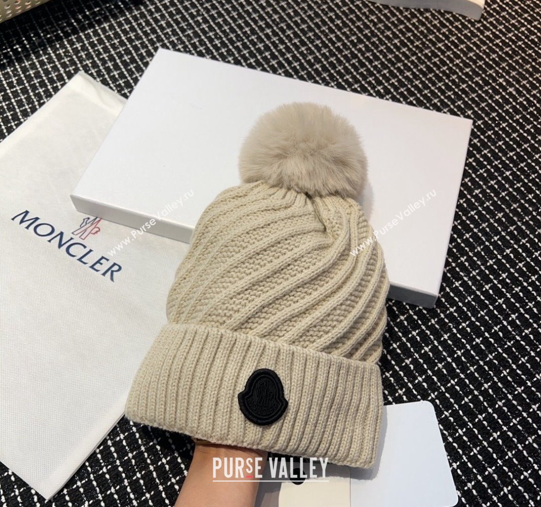 Moncler Knit Hat Light Beige 2023 ML122202 (YF-231222014)