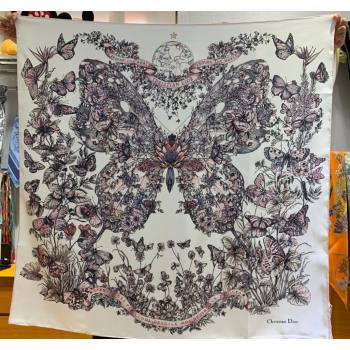 Dior Butterfly Silk Sqaure Scarf 90x90cm Pink 2023 DR122101 (WNS-231221018)