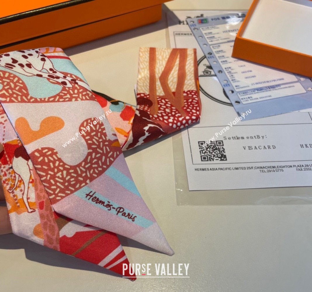 Hermes Silk Twilly Bandeau Scarf 5x86cm Orange 2023 1221 (LR-231221039)