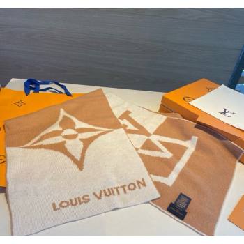 Louis Vuitton Knit Cashmere Long Scarf 32x180cm White/Brown 2023 LV122101 (XMN-231221009)