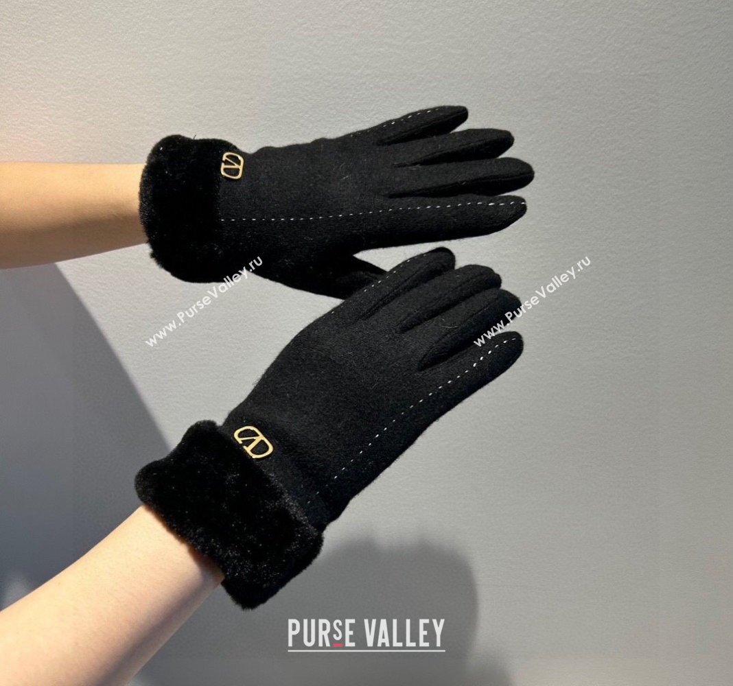 Celine Wool and Cashmere Gloves Black 2023 1221 (XMN-231221064)