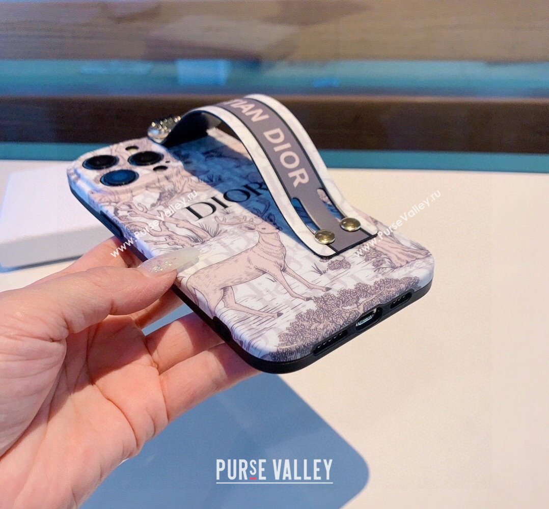 Dior Deer Print iPhone Holder Pink/Grey 2023 1221 (XMN-231221077)