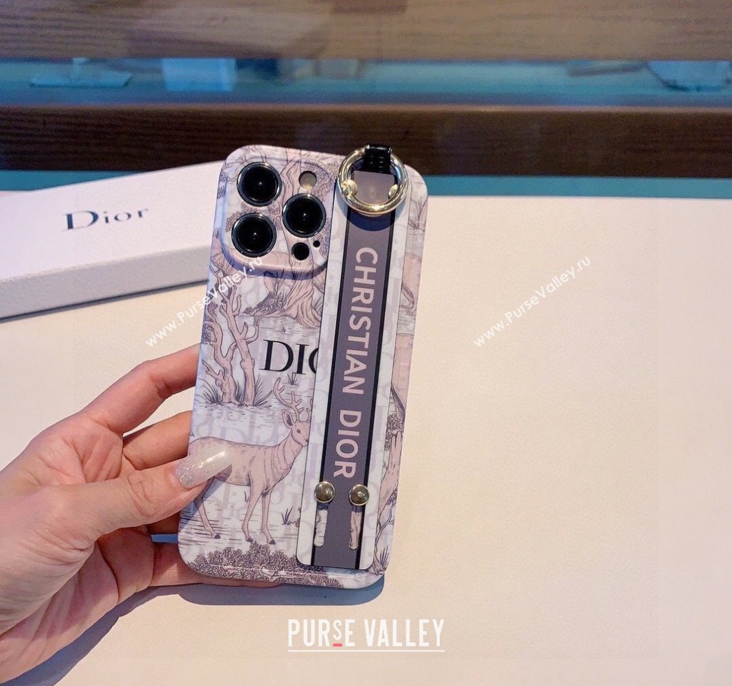 Dior Deer Print iPhone Holder Pink/Grey 2023 1221 (XMN-231221077)