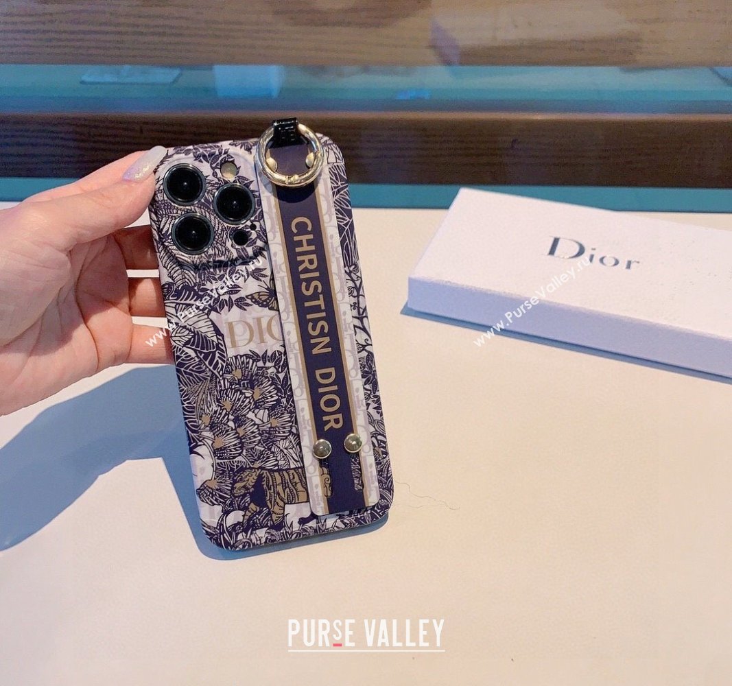 Dior Tiger Print iPhone Holder Blue 2023 1221 (XMN-231221078)