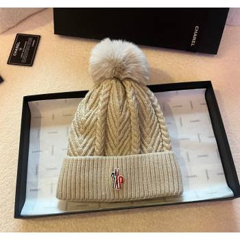 Moncler Knit Hat Beige 2023 ML122201 (XMN-231222011)