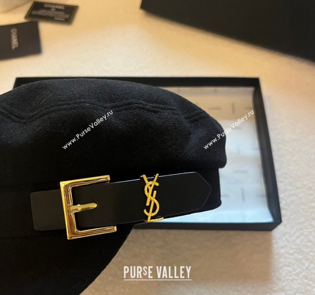 Saint Laurent Buckle Hat Black 2023 YSL122201 (XMN-231222019)