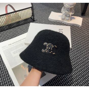 Celine Triomphe Bucket Hat with Studs Black 2023 CE122202 (XMN-231222026)