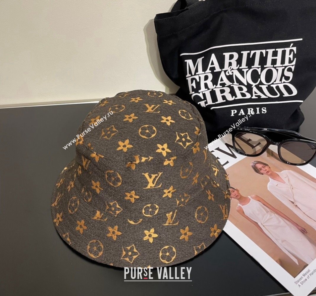 Louis Vuitton Monogram Bucket Hat Brown 2023 LV122201 (MAO-231222037)