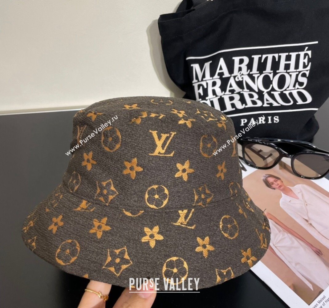 Louis Vuitton Monogram Bucket Hat Brown 2023 LV122201 (MAO-231222037)