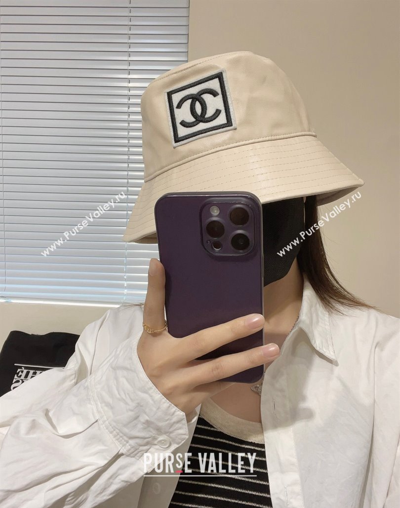 Chanel Leather Bucket Hat White 2023 CH122201 (MAO-231222040)