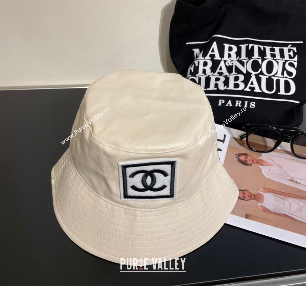 Chanel Leather Bucket Hat White 2023 CH122201 (MAO-231222040)