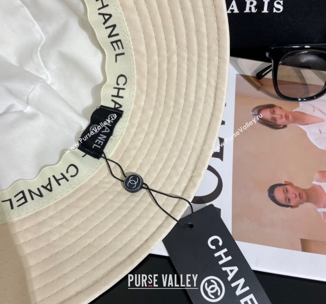 Chanel Leather Bucket Hat White 2023 CH122201 (MAO-231222040)