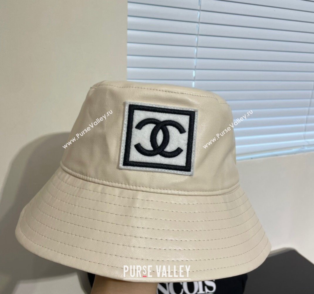 Chanel Leather Bucket Hat White 2023 CH122201 (MAO-231222040)