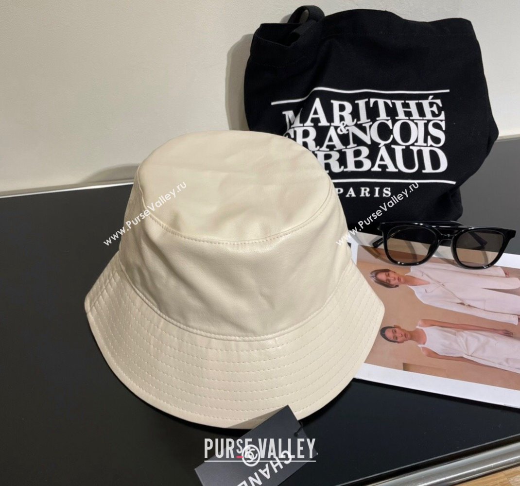 Chanel Leather Bucket Hat White 2023 CH122201 (MAO-231222040)