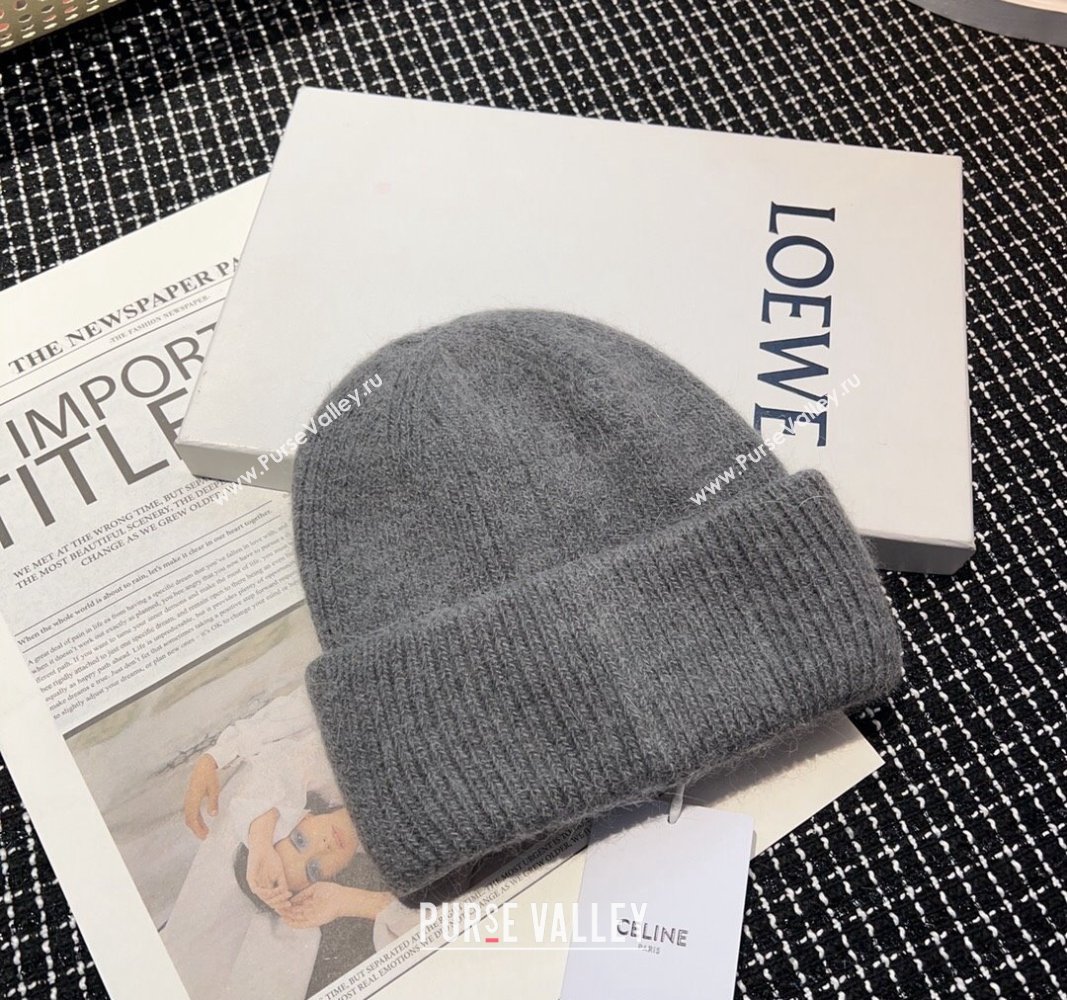 Celine Triomphe Knit Hat with Studs Grey 2023 CE122203 (MAO-231222031)