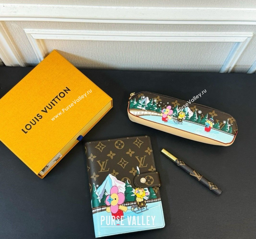 Louis Vuitton Vivienne Ice Skating Large Ring Agenda Notebook Cover 2023 (HY-231222107)