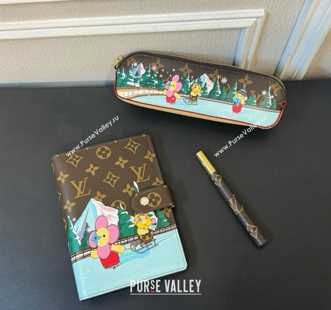 Louis Vuitton Vivienne Ice Skating Large Ring Agenda Notebook Cover 2023 (HY-231222107)