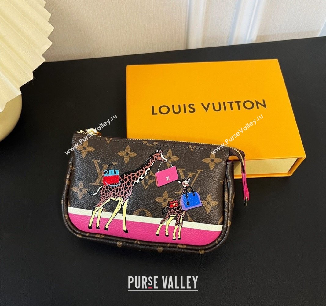 Louis Vuitton Mini Pochette Accessoires Bag On Chain Animal/Fushcia Pink 2023 M82510 (HY-231222126)