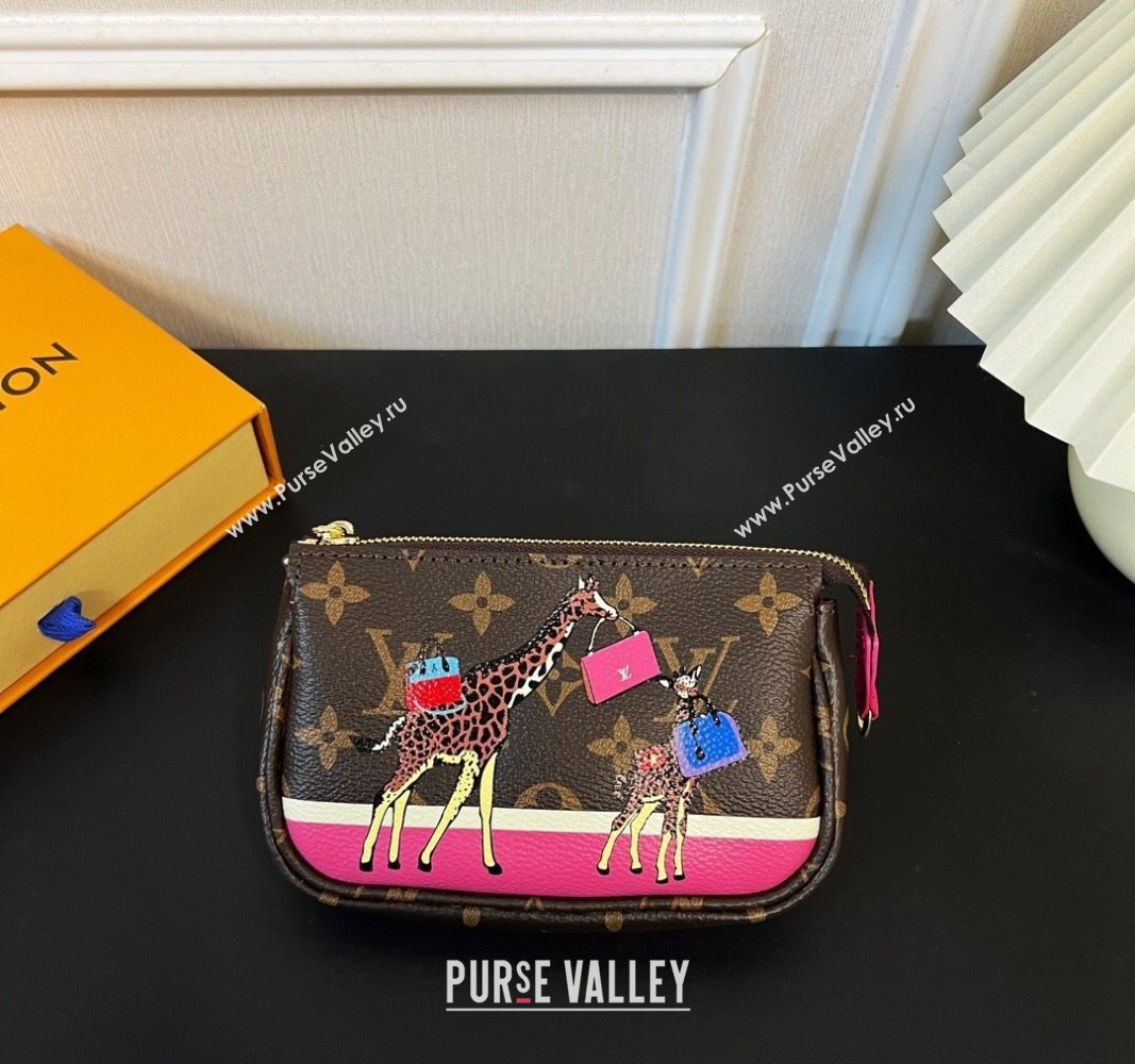 Louis Vuitton Mini Pochette Accessoires Bag On Chain Animal/Fushcia Pink 2023 M82510 (HY-231222126)
