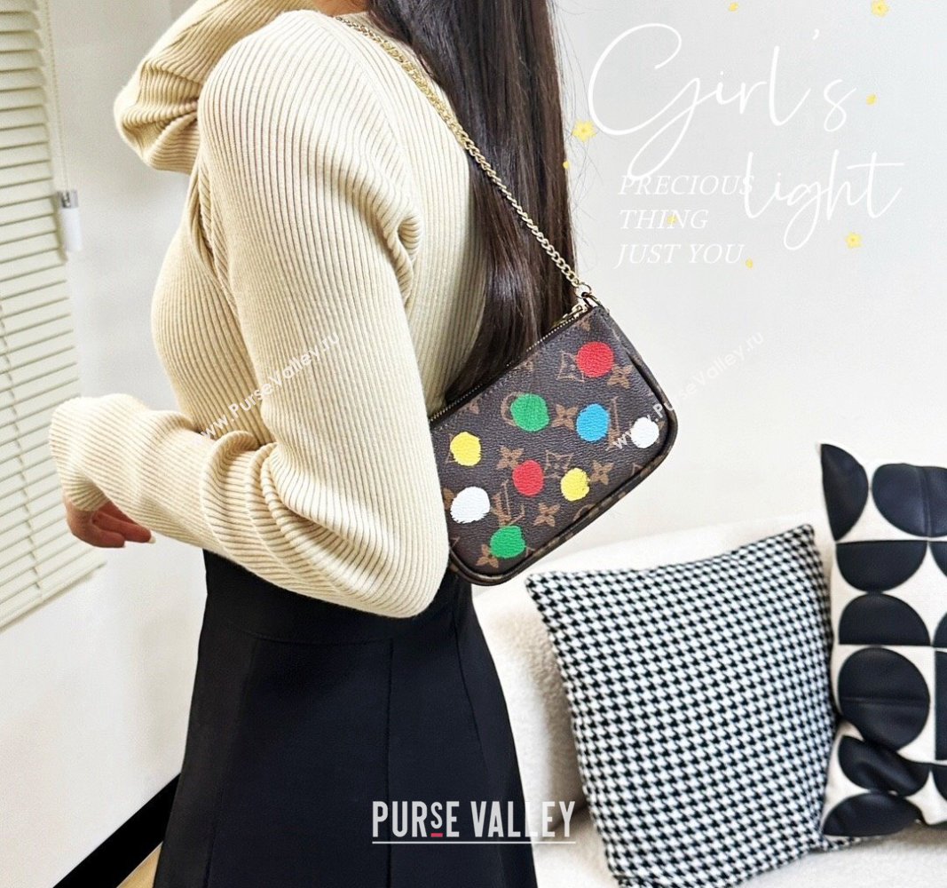 Louis Vuitton LV x YK Mini Pochette Accessoires Bag On Chain with Dots Painting 2023 M81866 (HY-231222117)