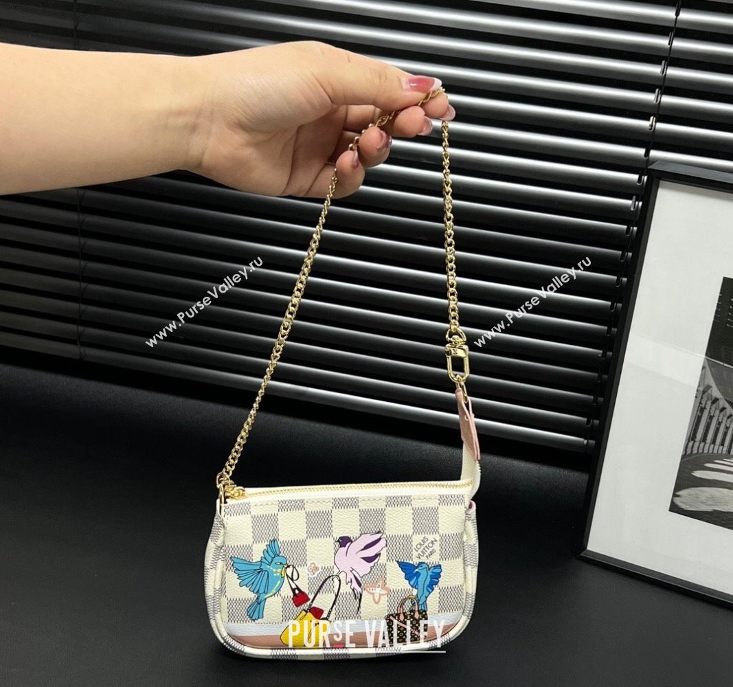 Louis Vuitton Mini Pochette Accessoires Bag On Chain Bird/Damier Azur 2023 M82510 (HY-231222130)