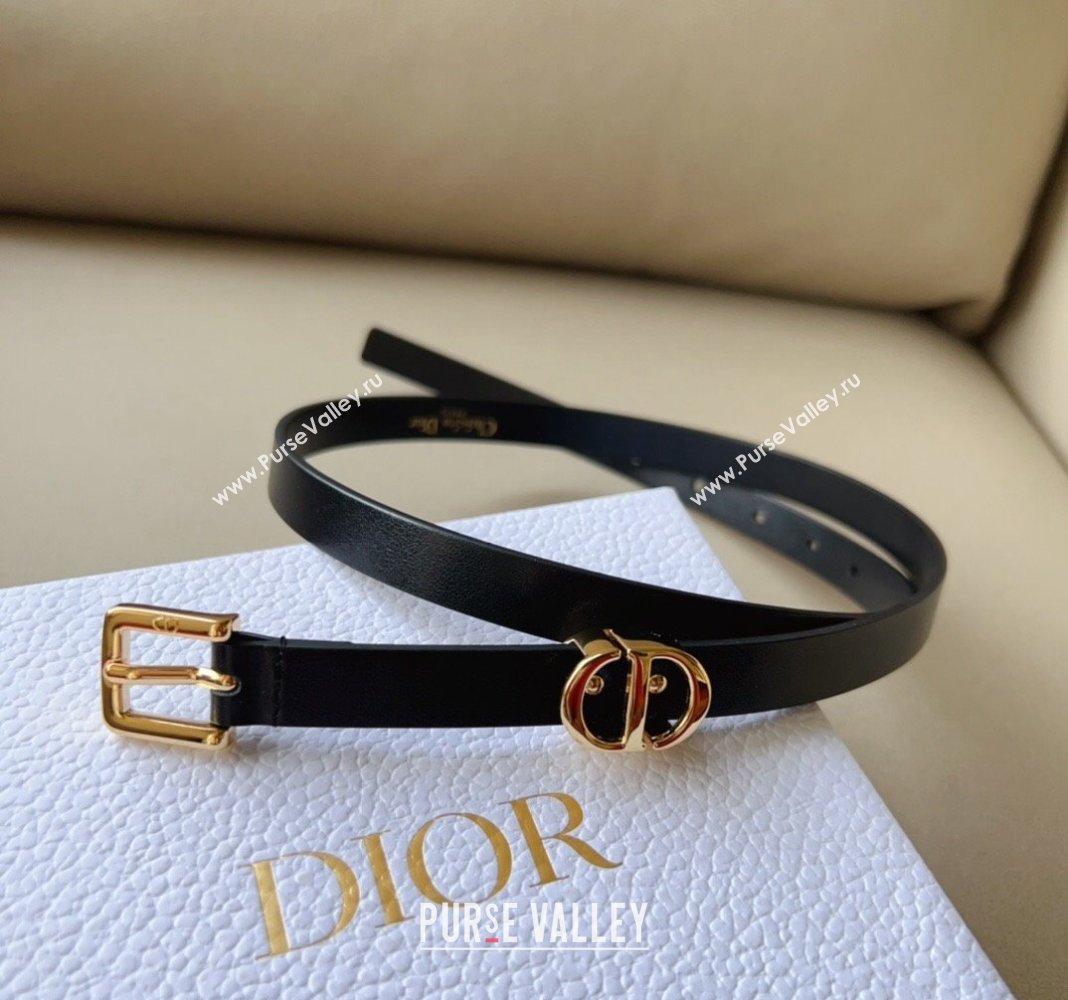 Dior 30 Montaigne Loop Belt 1.5cm in Reversible Supple Calfskin Black/Gold 2023 DR122001 (99-231220080)