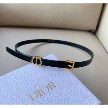 Dior 30 Montaigne Loop Belt 1.5cm in Reversible Supple Calfskin Black/Gold 2023 DR122001 (99-231220080)