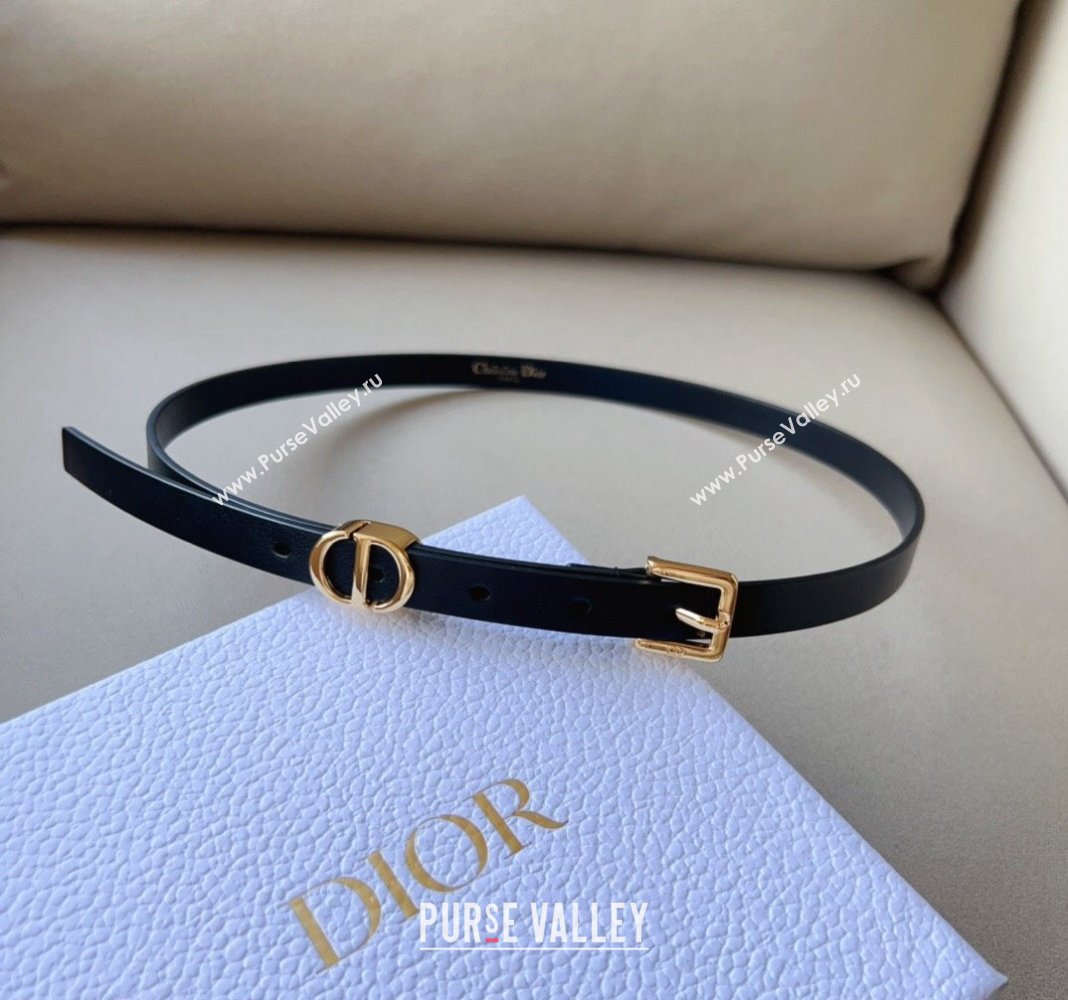 Dior 30 Montaigne Loop Belt 1.5cm in Reversible Supple Calfskin Black/Gold 2023 DR122001 (99-231220080)