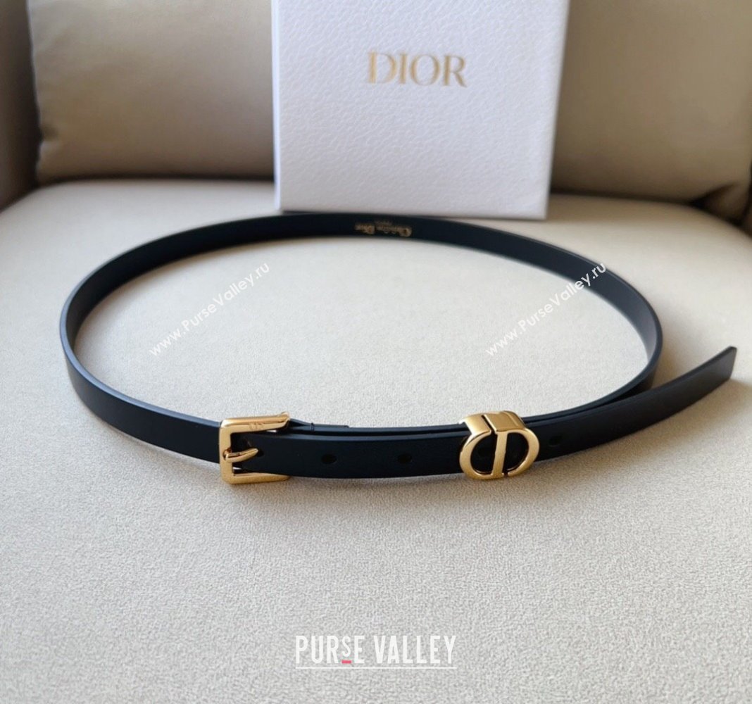 Dior 30 Montaigne Loop Belt 1.5cm in Reversible Supple Calfskin Black/Gold 2023 DR122001 (99-231220080)