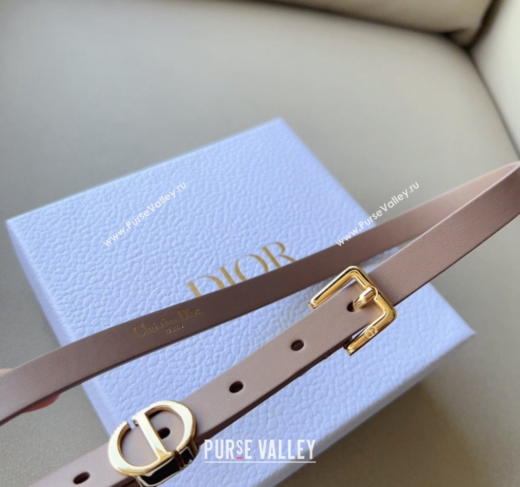 Dior 30 Montaigne Loop Belt 1.5cm in Reversible Supple Calfskin Light Pink 2023 DR122001 (99-231220081)