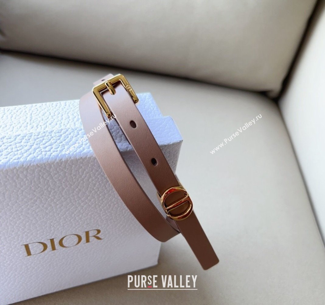 Dior 30 Montaigne Loop Belt 1.5cm in Reversible Supple Calfskin Light Pink 2023 DR122001 (99-231220081)