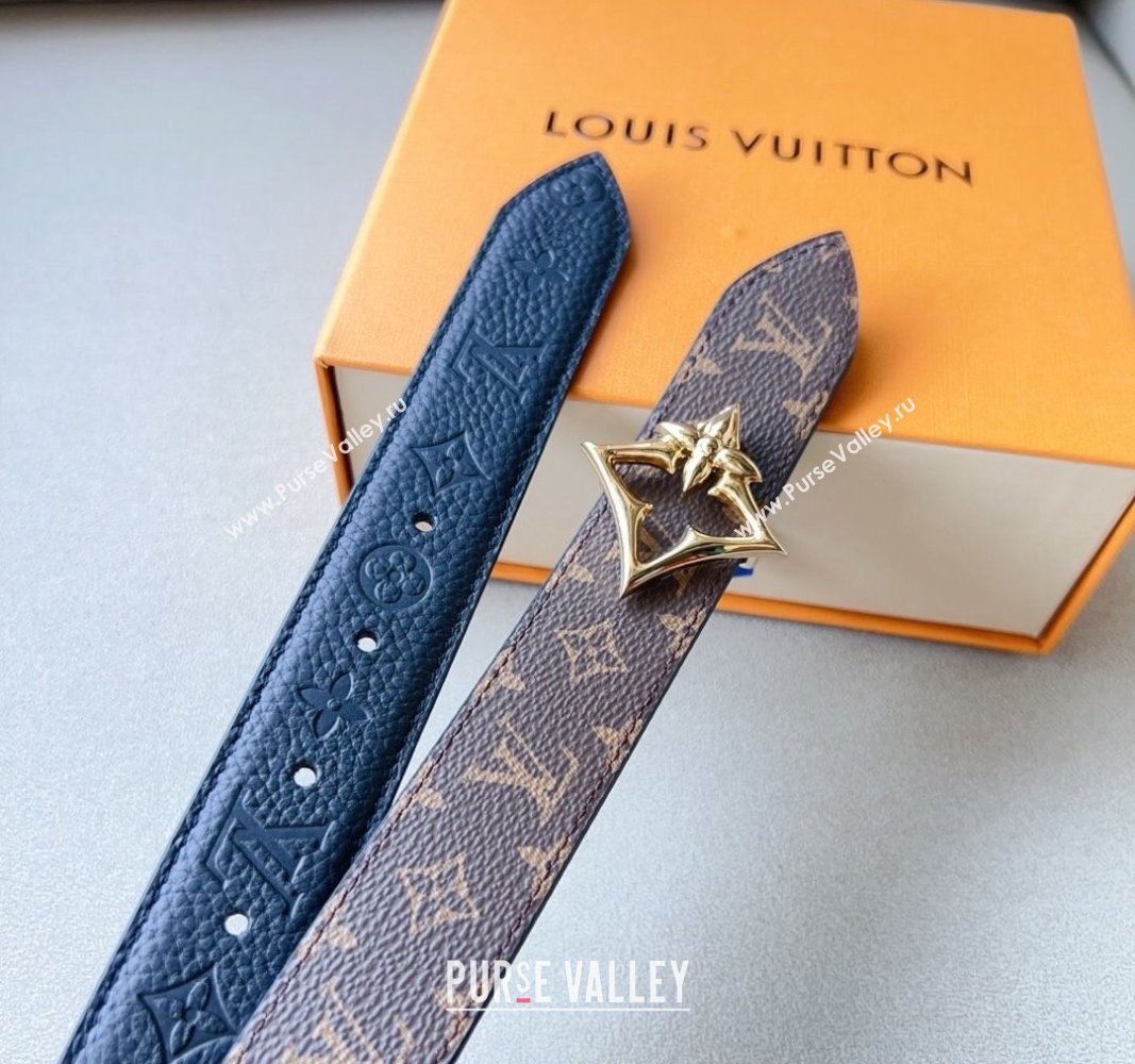 Louis Vuitton Flowergram Belt 3cm in Monogrm Canvas and Grained Leather Black 2023 (99-231220091)