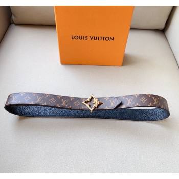 Louis Vuitton Flowergram Belt 3cm in Monogrm Canvas and Grained Leather Black 2023 (99-231220091)