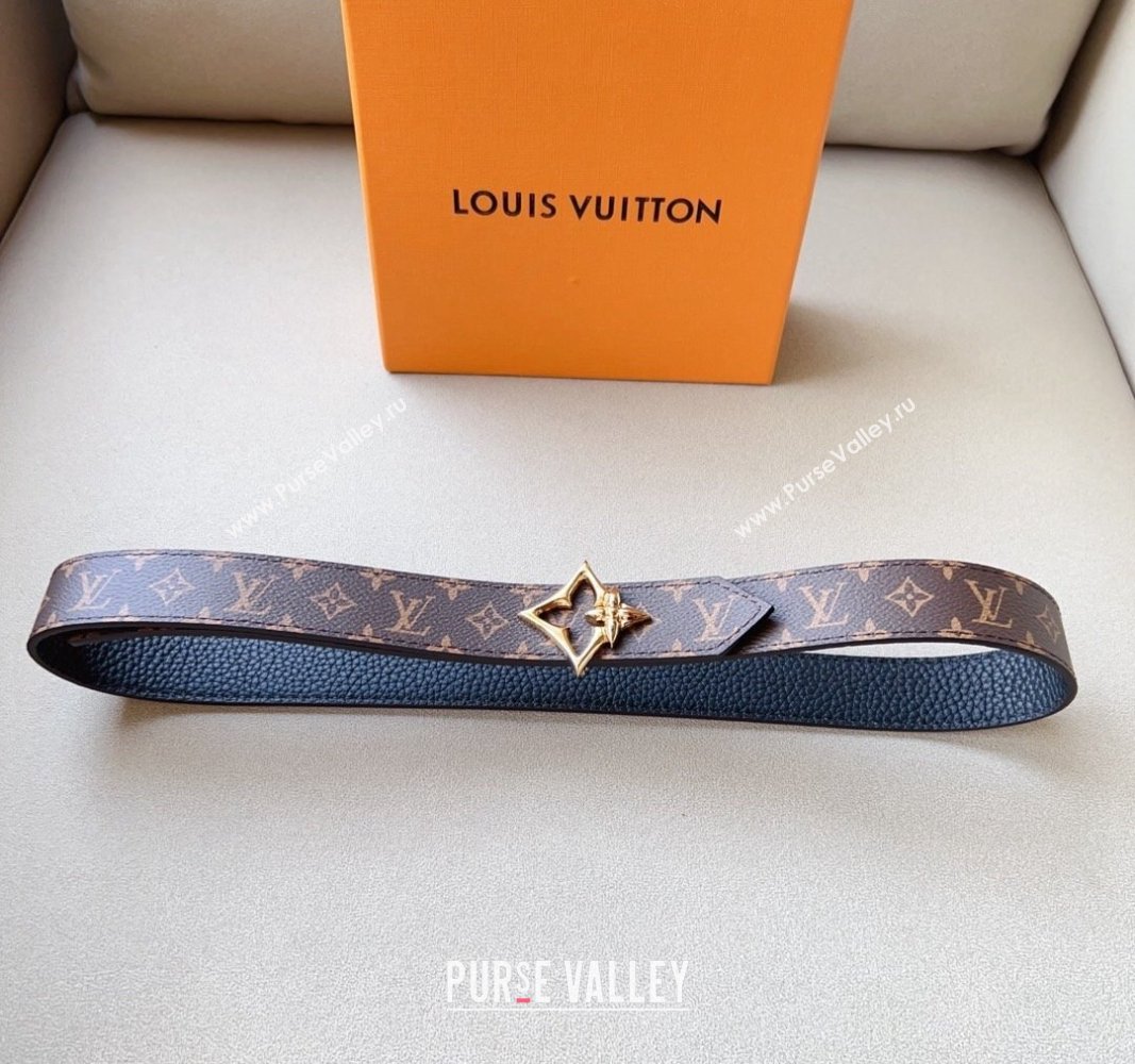 Louis Vuitton Flowergram Belt 3cm in Monogrm Canvas and Grained Leather Black 2023 (99-231220091)