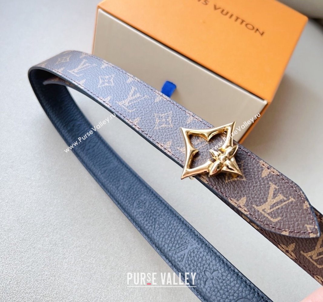 Louis Vuitton Flowergram Belt 3cm in Monogrm Canvas and Grained Leather Black 2023 (99-231220091)