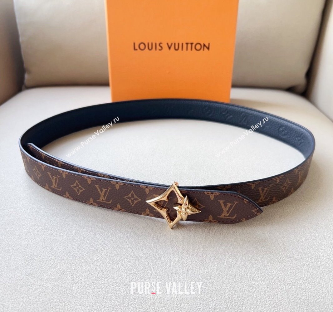 Louis Vuitton Flowergram Belt 3cm in Monogrm Canvas and Grained Leather Black 2023 (99-231220091)