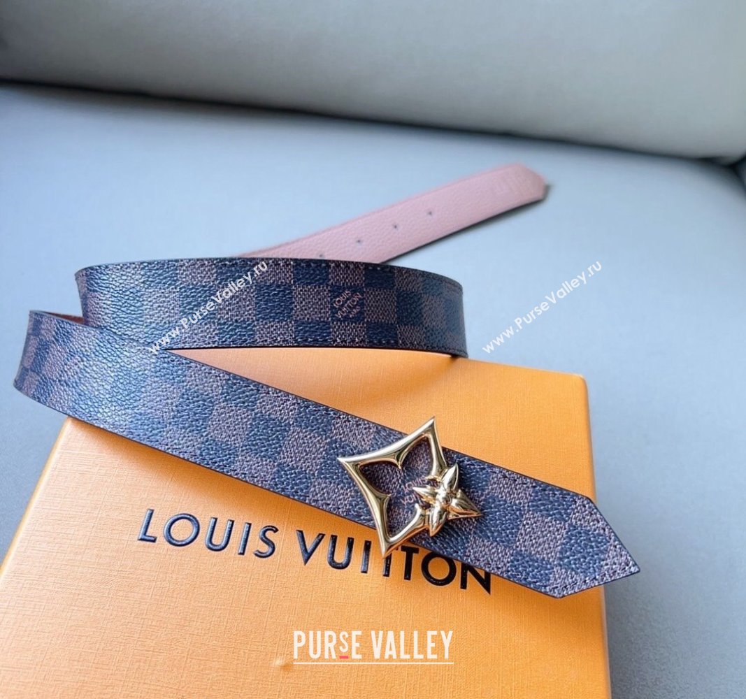 Louis Vuitton Flowergram Belt 3cm in Monogrm Canvas and Grained Leather Light Pink 2023 (99-231220092)