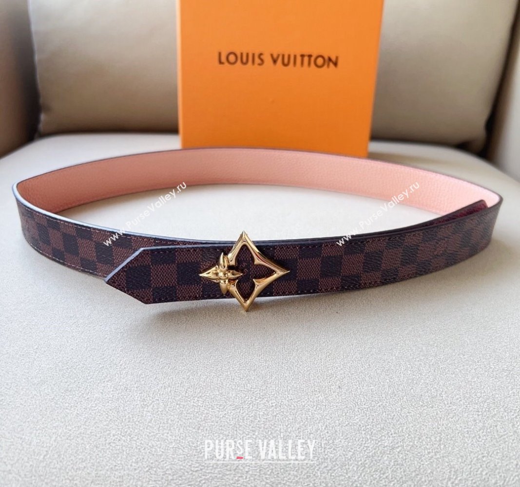 Louis Vuitton Flowergram Belt 3cm in Monogrm Canvas and Grained Leather Light Pink 2023 (99-231220092)