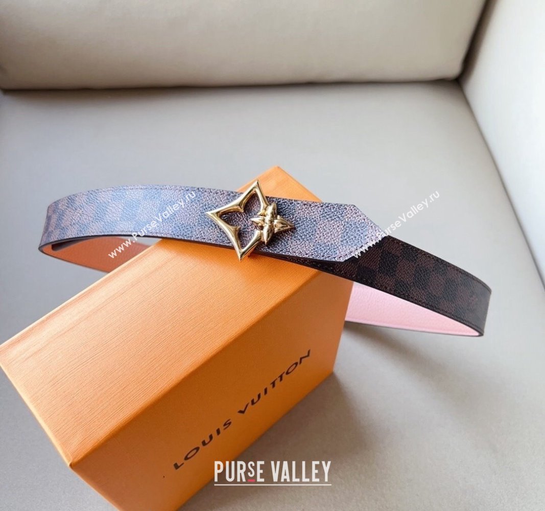 Louis Vuitton Flowergram Belt 3cm in Monogrm Canvas and Grained Leather Light Pink 2023 (99-231220092)