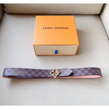 Louis Vuitton Flowergram Belt 3cm in Monogrm Canvas and Grained Leather Light Pink 2023 (99-231220092)