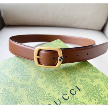 Gucci Leather Belt 3cm Brown 2023 768409 (99-1220113)
