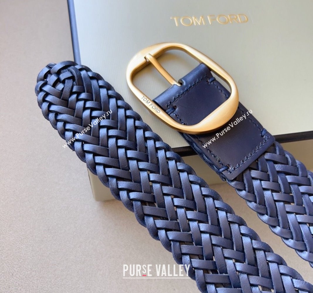 Tom Ford Woven Leather Belt 3.8cm 2023 TF122001 (99-1220126)