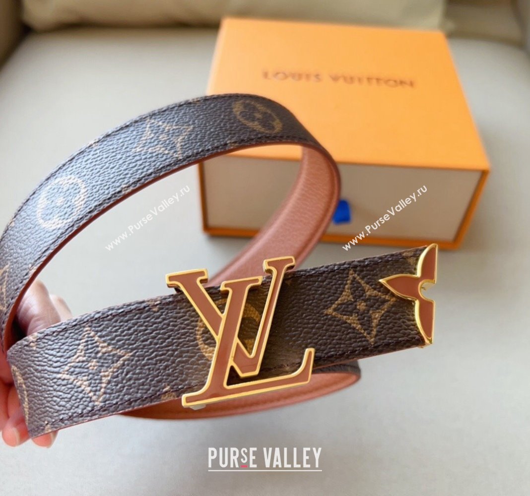 Louis Vuitton Pretty LV Enamel 3cm Reversible Belt Brown 2024 (99-240113001)